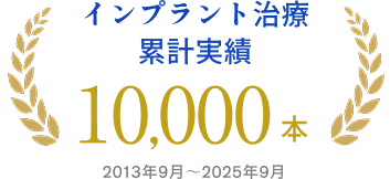 インプラント治療累計実績10,000本